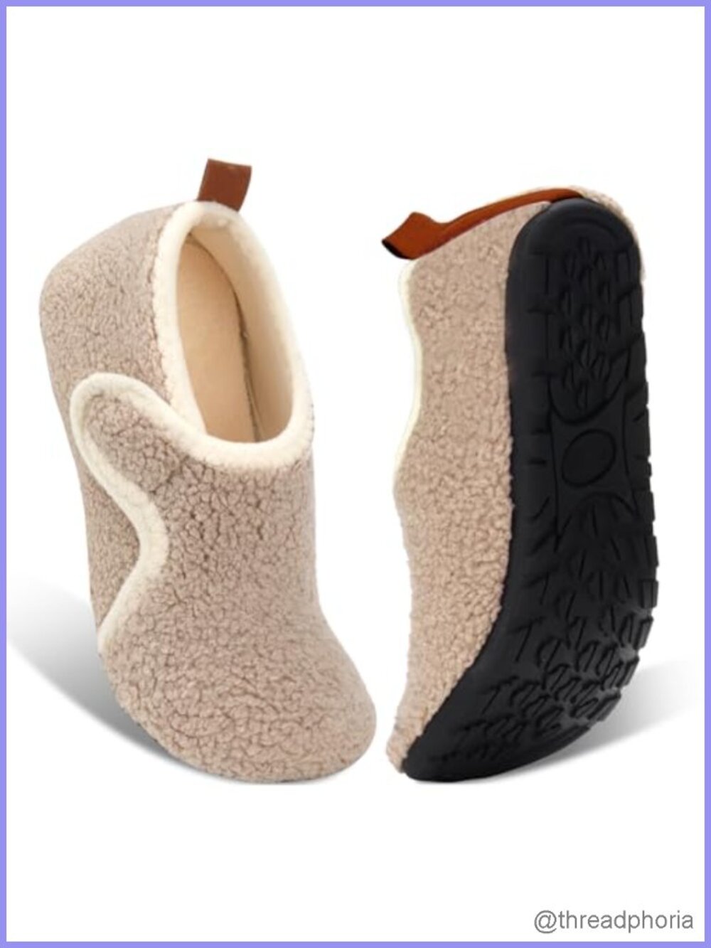 Polar Fleece Plush Lined House Slippers Adjustable Non Slip Indoor Outdoor